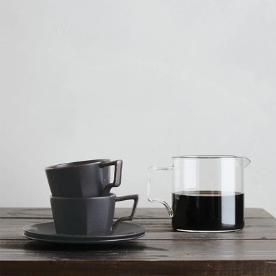 Cup with a saucer Kinto OCT Black, 220 ml