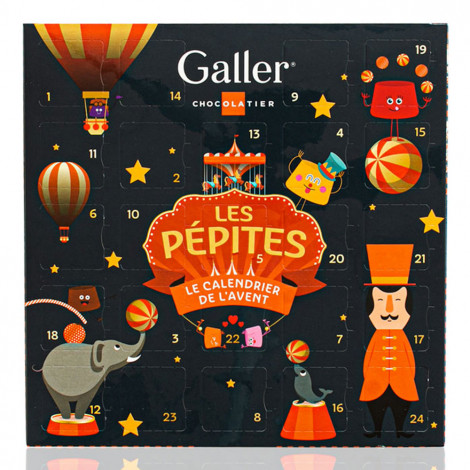Advent calendar with chocolate candies Galler Les Pépites, 24 pcs.