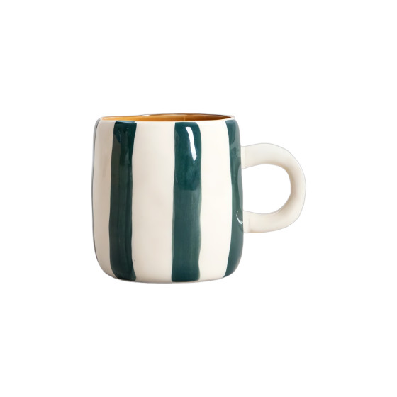 Homla TORRIT Green Stripes mugg, 100 ml
