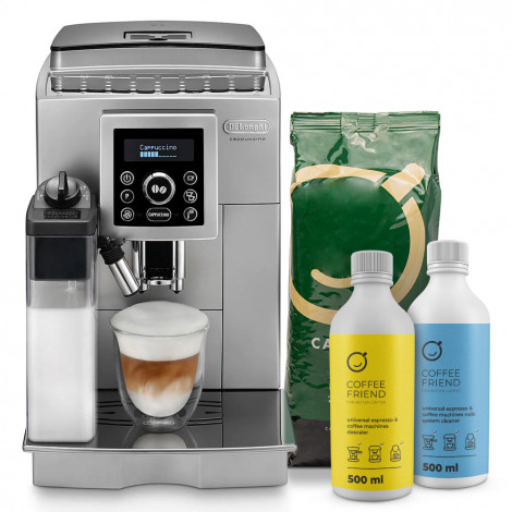 Kaffeemaschine-Set De’Longhi „ECAM 23.460.S + Caprissimo Italiano +  entkalker + milchsystemreiniger“