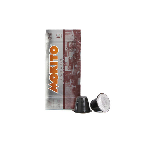 Capsules de café compatibles avec Nespresso® Mokito Arabica 100%, 10 pièces.