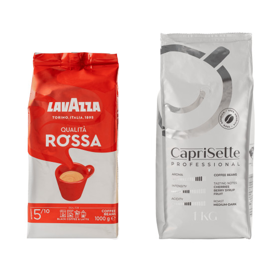 Set koffiebonen Lavazza Qualita Rossa + Caprisette Professional, 2 kg