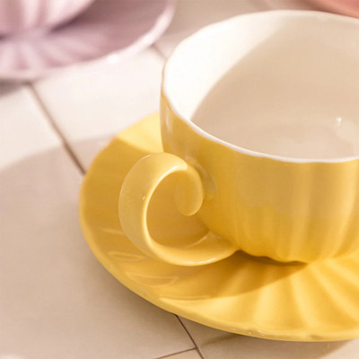 Cup with a saucer Homla MINA Yellow, 280 ml