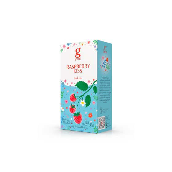 Czarna herbata g'tea! Raspberry Kiss, 20 szt.