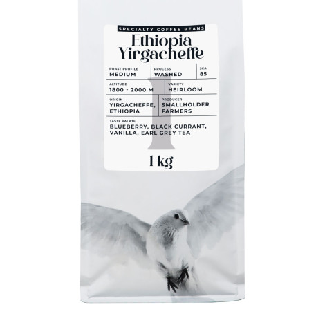 Spezialitätenkaffee Bohnen Black Crow White Pigeon Ethiopia Yirgacheffe, 1 kg