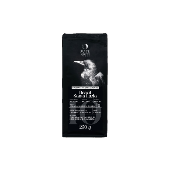 Spezialitätenkaffee Bohnen Black Crow White Pigeon Brazil Santa Luzia, 250 g