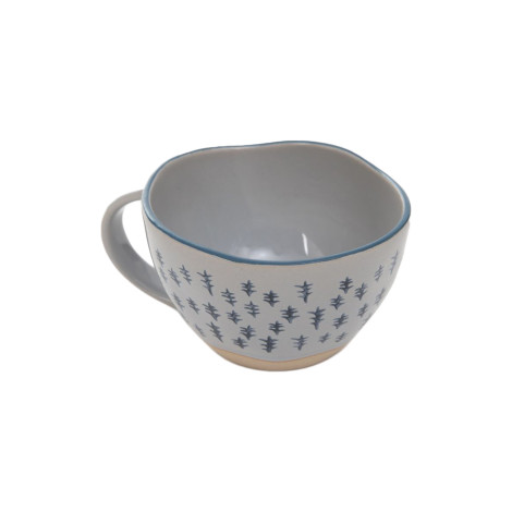 Mug Homla BLUMI Grey/ Blue decoration, 250 ml