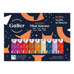 Mini bar gift box Galler “Mini Batons Assortment Christmas”, 18 pcs.