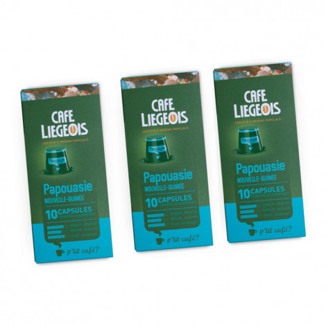 Kaffeekapseln geeignet für Nespresso®-Set Café Liegeois „Papouasie“, 3 x 10 Stk.