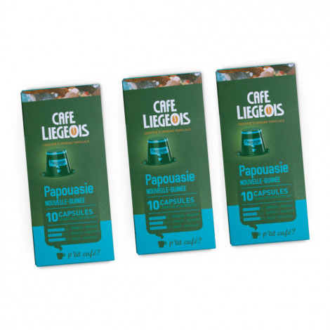 Coffee capsules compatible with Nespresso® set Café Liégeois Papouasie, 3 x 10 pcs.