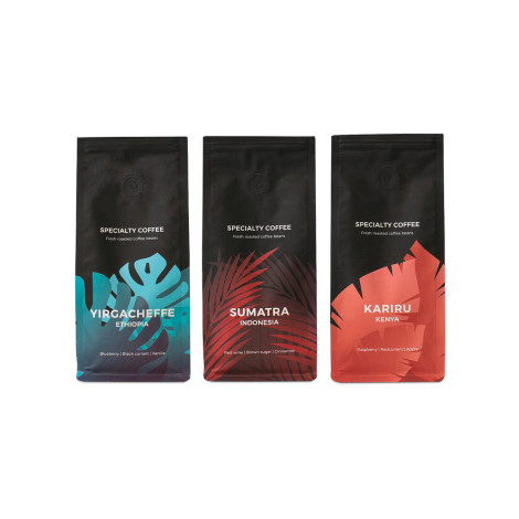 Kahvipapusetti Yirgacheffe + Kenya Kariru + Indonesia Sumatra