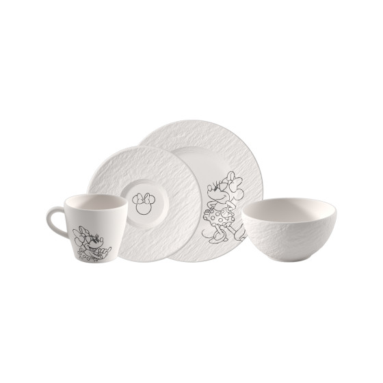 Zestaw śniadaniowy Villeroy & Boch Manufacture Rock Blanc Mickey Mouse, 4 elementy