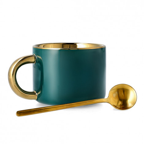 Cup with a spoon Homla ELENI Green, 200 ml
