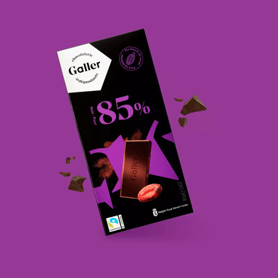 Šokolado plytelė Galler Dark 85%, 80 g