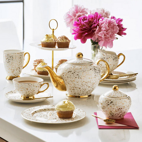 Cup & saucer Bombay Duck Enchante Speckled Gold, 180 ml
