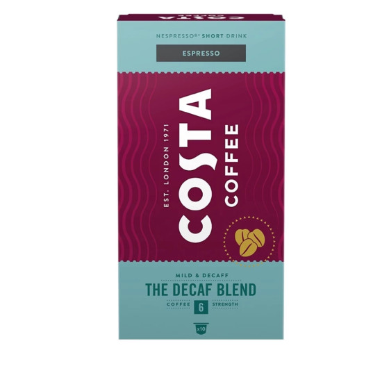 Entkoffeinierte Kaffeekapseln für Nespresso®-Maschinen Costa Coffee Decaf Blend Espresso, 10 Stk.