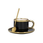 Cup with a saucer and spoon Homla SINNES Black, 200 ml