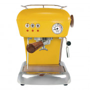 Atnaujintas kavos aparatas Ascaso Dream Zero Yellow su medžio apdailos detalėmis