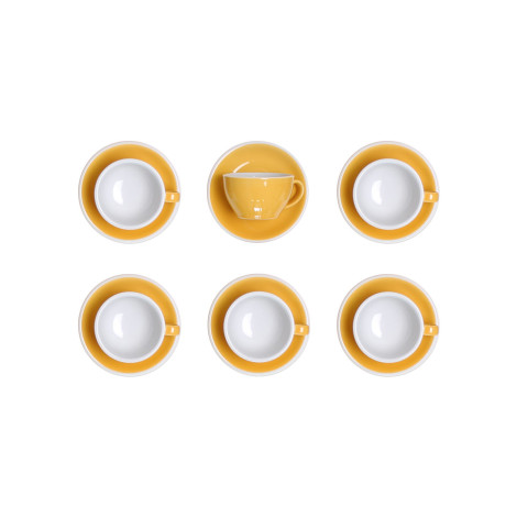 Cappuccino cup with a saucer Loveramics Egg Yellow, 200 ml, 6 pcs.