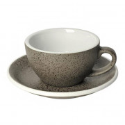 Cappuccino-kopp med ett underlägg Loveramics Egg Granite