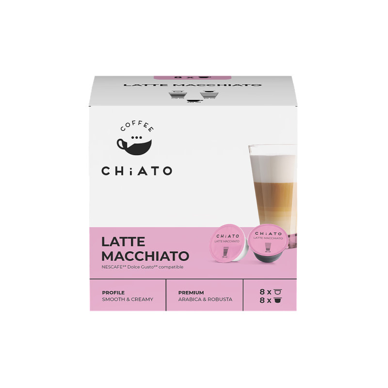 NESCAFÉ® Dolce Gusto® -koneisiin sopivat kahvikapselit CHiATO Latte Macchiato, 8+8 kpl.