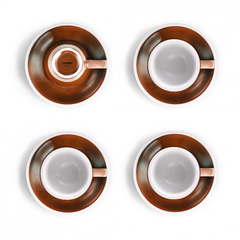 Set espresso kopjes met een schoteltjes Loveramics “Egg Caramel”, 80 ml x4