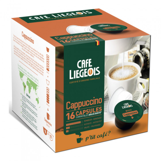 Kavos kapsulės Café Liégeois „Cappuccino”, 8+8 vnt. Kavos kapsulės Café Liégeois „Cappuccino”, 8+8 vnt.