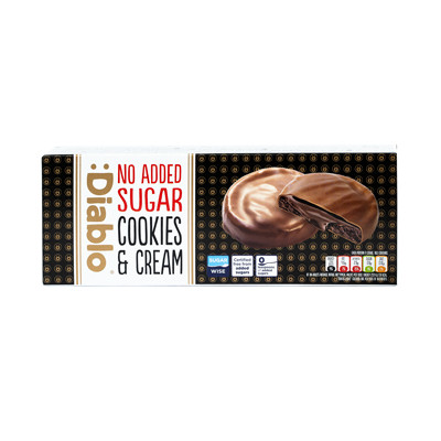 Biscuits Diablo Sugar Free Dark Chocolate & Cream sans sucre ajouté, 128 g (avec maltitol)