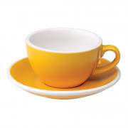 Cappuccino-kopp med ett underlägg Loveramics Egg Yellow