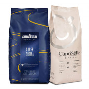 Zestaw kawy ziarnistej Caprisette Crema + Lavazza Super Crema, 2 kg