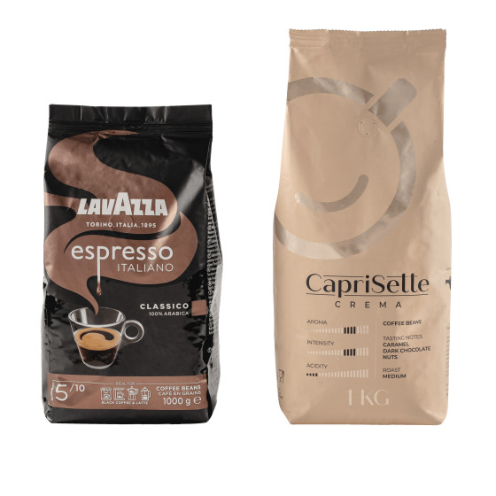 Zestaw kawy ziarnistej Lavazza Espresso Italiano Classico + Caprisette Crema, 2 kg