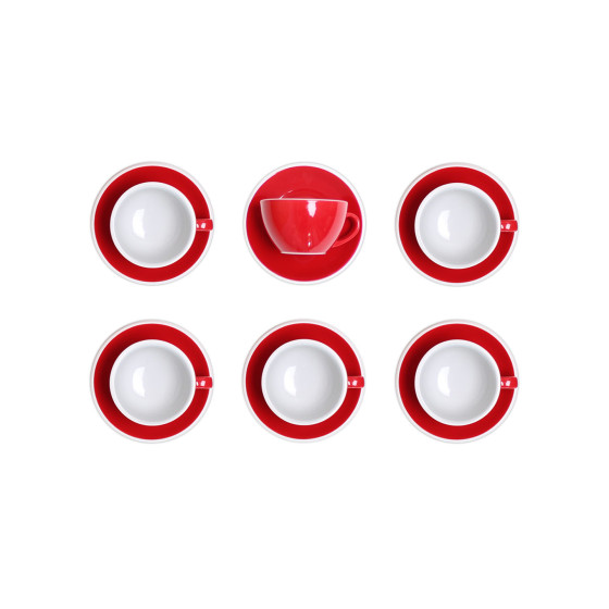 Tasse à cappuccino avec soucoupe Loveramics Egg Red, 200 ml, 6 pcs.