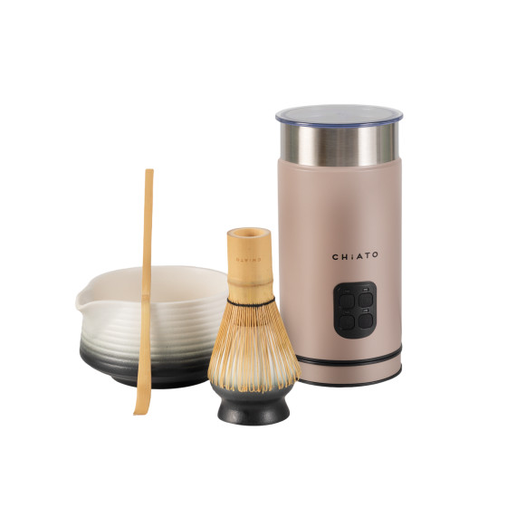 CHiATO milkPLAY mj&ouml;lkskummare och Zen Yin Yang matcha-teset