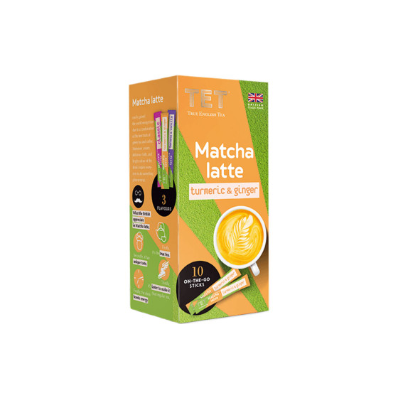 Instant–Teegetränk True English Tea Matcha Latte Turmeric & Ginger, 10 Stk.