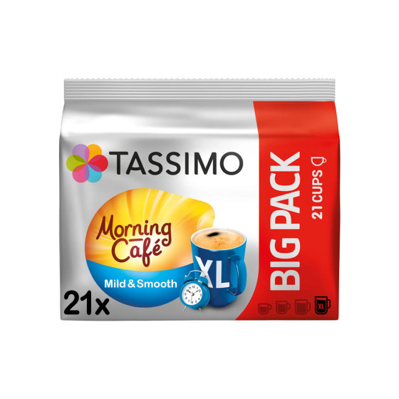 Tassimo Morning Cafe Mild &amp; Smooth kaffekapslar (kompatibla med Bosch Tassimo kapselmaskiner), 21 st.