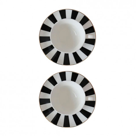 Tassen und Untertassen Set Bombay Duck Monte Carlo Stripy Mini Black/White, 2 x 60 ml