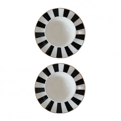 Cup & saucer set Bombay Duck Monte Carlo Stripy Mini Black/White, 2 x 60 ml