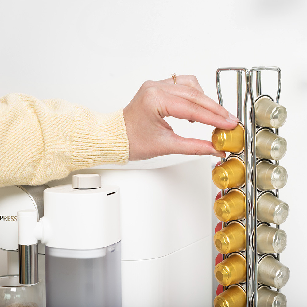 Bremermann Porta Capsule Rotante Per Nespresso – Contiene Fino A 30/40 Capsule, Cromato