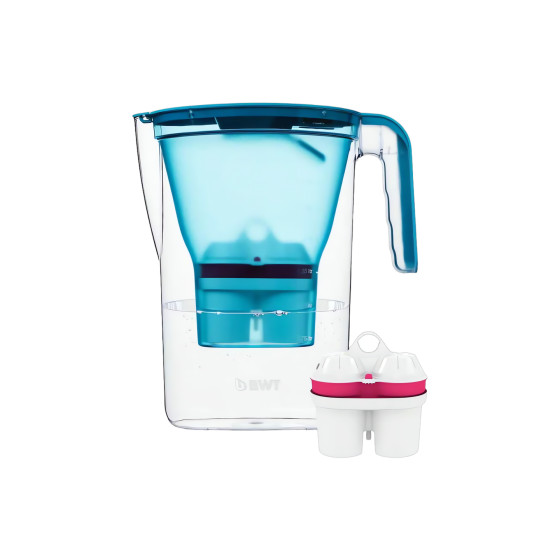 BWT Vida vattenfilterkanna, 2,6 l – blå + 1 magnesiummineraliserat vattenfilter