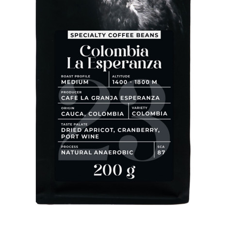 Spezialitätenkaffee Bohnen Black Crow White Pigeon Colombia La Esperanza, 200 g