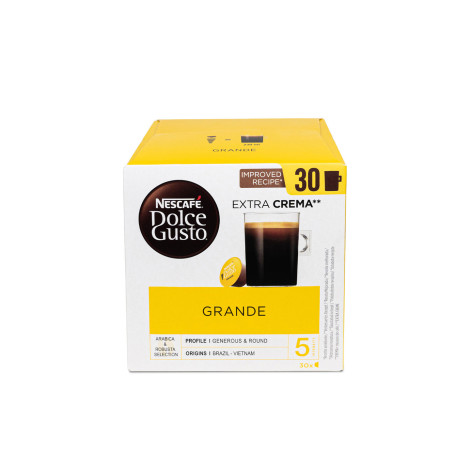 Dolce Gusto® koneisiin sopivat kahvikapselit NESCAFÉ Dolce Gusto Grande Extra Crema, 30 kpl.