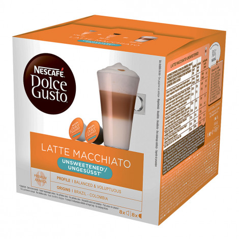 Dolce Gusto® koneisiin sopivat kahvikapselit NESCAFÉ Dolce Gusto ”Latte Macchiato”, Ilman sokeria, 16 kpl.
