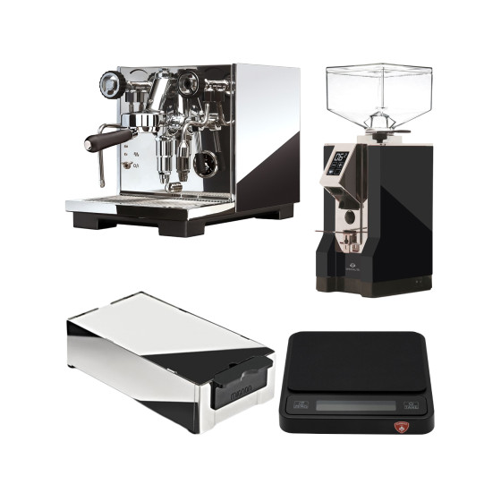 Zestaw domowego baristy Eureka – kolbowy ekspres do kawy, młynek, szufladka i waga