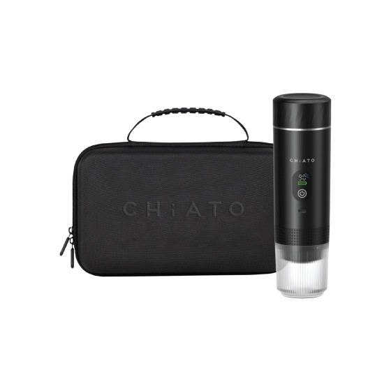CHiATO brewPLAY Smart Traveller draagbare espressomaker set – Zwart