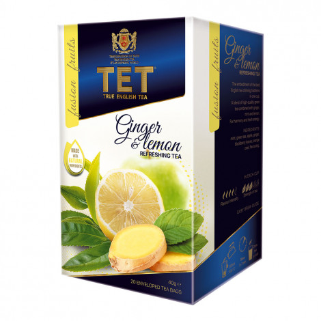 Herbata zielona True English Tea Ginger & Lemon, 20 szt.