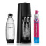 Atnaujintas gazuotų gėrimų gaminimo aparatas SodaStream Terra Black + 2 buteliukai