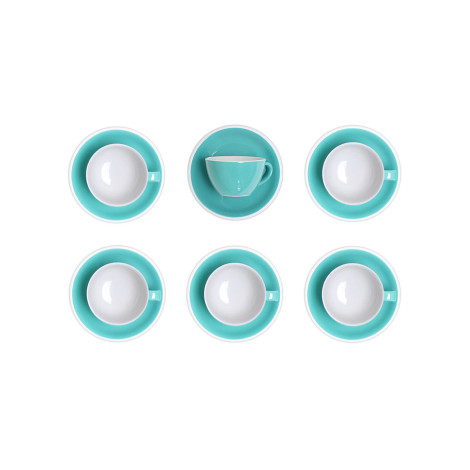 Latte cup with a saucer Loveramics Egg Teal, 300 ml, 6 pcs.