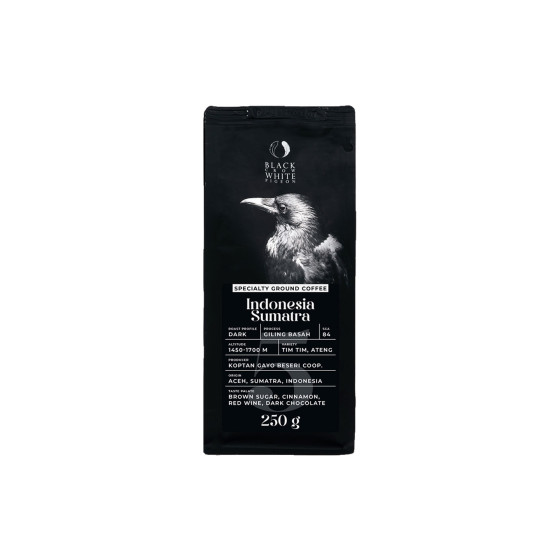 Gemahlener Spezialitätenkaffee Black Crow White Pigeon Indonesia Sumatra, 250 g