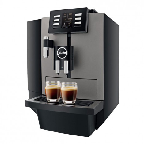 JURA X6 Dark Inox automatinis kavos aparatas biurui – sidabrinis