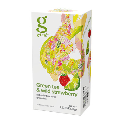 Thé vert g’tea! Green Tea & Wild Strawberry, 20 pcs.
